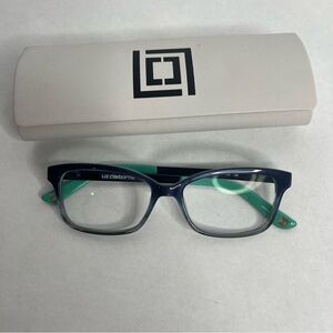 Liz Claiborne‎ Eyeglasses Frame L441 PID Women's Blue Full Rim Rectangular 135